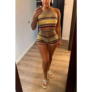 Crochet top and shorts set