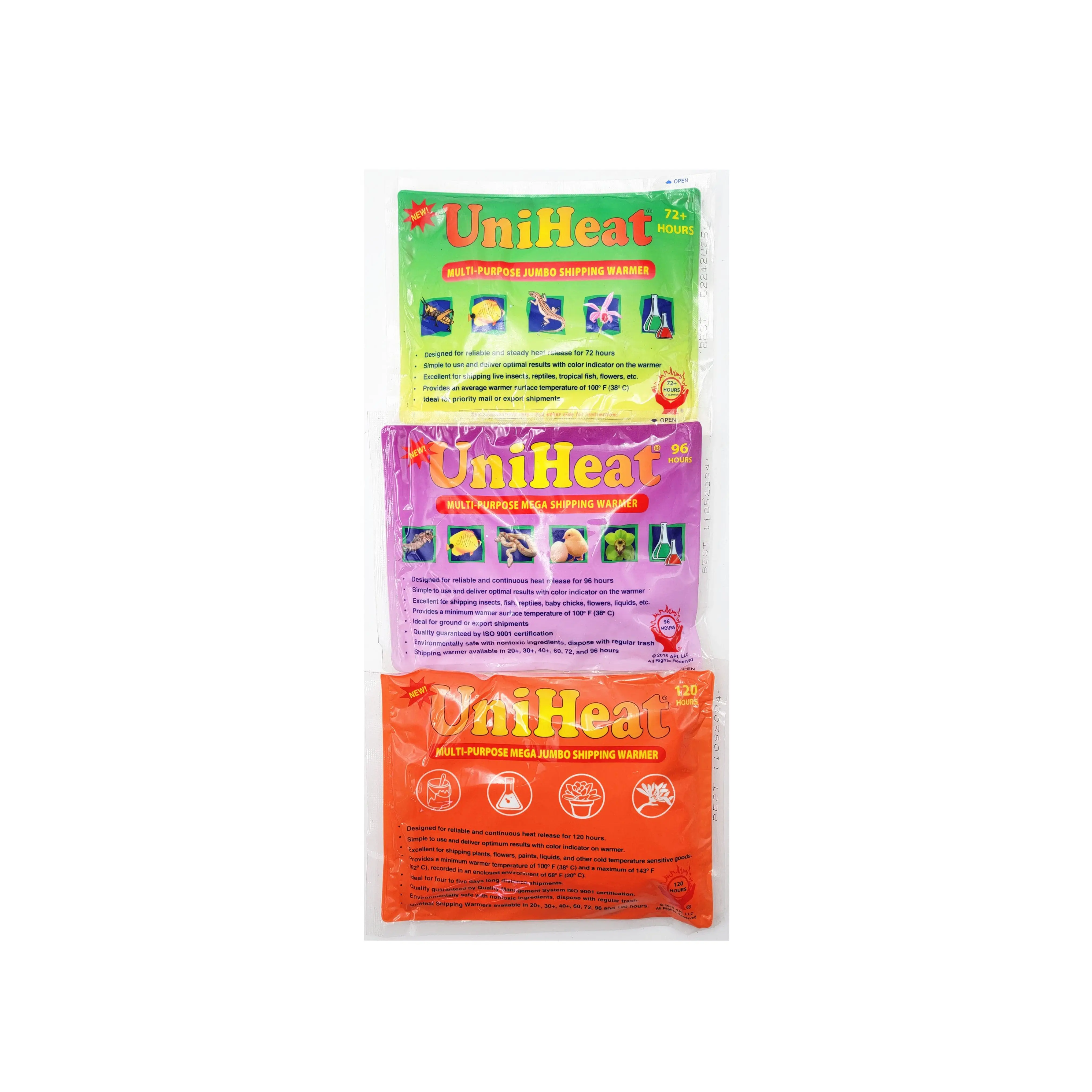 72, 96, 120-hour Heat Packs Sold only with Plants. Free for Qualified Orders.