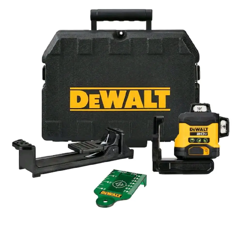 DEWALT 20V Lighted Laser Level, 3-Beam 360-Degree 3-Plane Measuring Tool (Tool Only, Includes Case and Accessories), Lighted Laser Levels