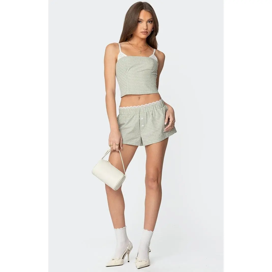 Edikted Women's Lenorah Plaid Boxer Short