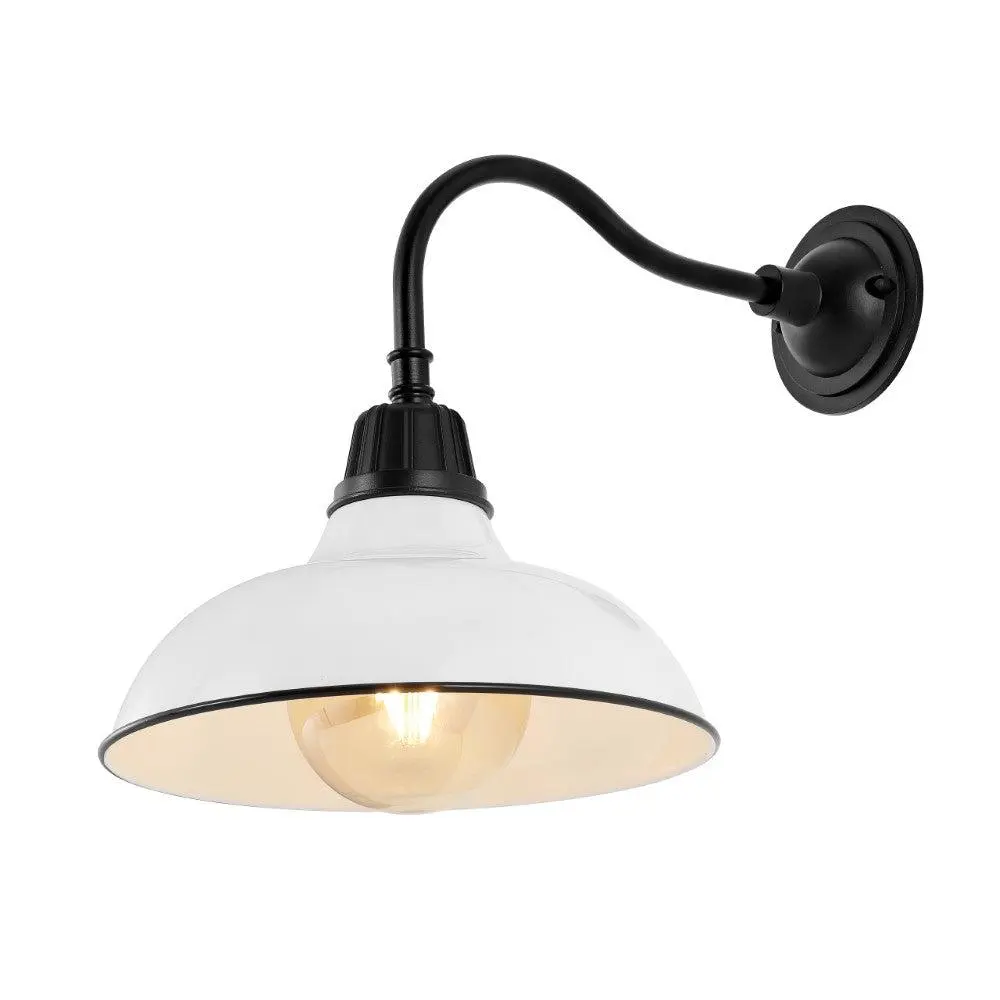JONATHAN Y Aurora Farmhouse Industrial Iron LED Gooseneck Arm Sconce - 13W, 1 Bulb, Eco-Friendly, Vintage Charm, Ideal for Shiplap Walls, Living Room, Bedroom