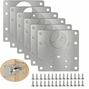 20 count Upgraded Cabinet Hinge Repair Plate Kit:  Durable Door Hinge Mounting Plate Stainless Steel, Large Cabinet Fix Board with Screws for Kitchen Cabinet, Cupboard Doors and Furniture