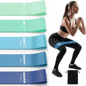 Resistance Bands for Working Out, 5-Pack Elastic Loop Exercise Bands for Strength  Stretching,  Gym Equipment for Pilates Yoga Physical ,  Glute Arm Workout Kit for Women Men