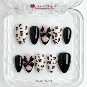 Younique Nails 2025 | LK Studio | Mono Leopard | 10PCS 100% Handmade Press-On Nails | Reusable Colorful Art