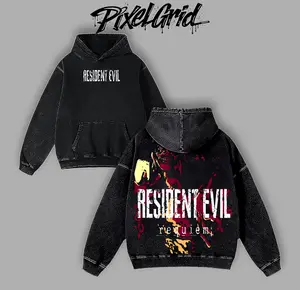 Resident Evil Requiem Undead Zombie Emergence Survival Horror Game Aesthetic Graphic Unisex Tee Vintage Washed Streetwear Menswear Hoodie Apparel clothing merch