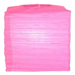10" Fuchsia Square Shaped Paper Lantern