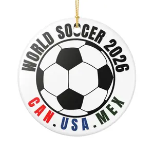 World Soccer 2026 Ceramic Ornament – CAN·USA·MEX Football Holiday Decoration