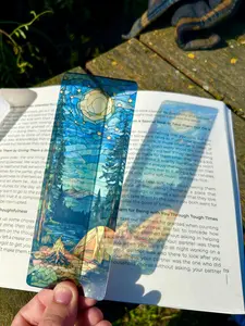 Stained Glass Camping Bookmark - Colorful Nature Design, Perfect for Outdoor Lovers, Book Lovers, and Adventurers, Unique Gift for Campers!