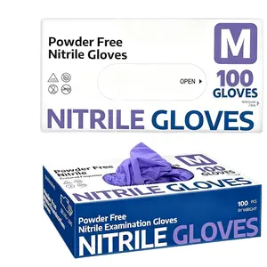 100 Pcs/lot Blue Nitrile Gloves, Disposable Household Cleaning Gloves, Ideal for Tattoo, Nail Art, Salon Clean, One-Use Clothing, Work Gloves