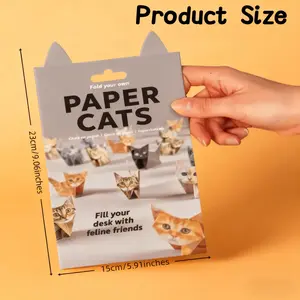 New DIY Paper Cats Dogs Folding Animal Origami Kit, Creative 3D Handmade Cat Model Cute Printed Animal Art Decoration Set, Non-Toxic Paper Craft, Perfect Valentine's Day & Easter Gift, Kids' Exchange Gift, Classroom Swap, Party Favor Exchange