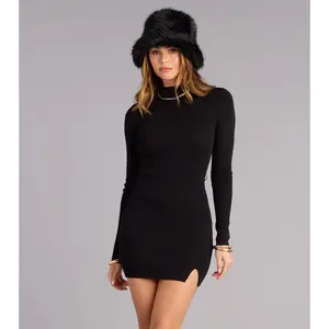 Back To Bold Mock Neck Mini Dress