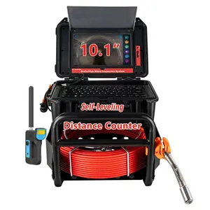 【GARVEE】Sewer Camera with Locator, 300ft Sewer Inspection Camera with 512Hz Transmitter and Receiver, IP68 Camera w/12 Adjustable LEDs and DVR, 10.1'' Drain Pipe Cameras with DVR 16GB