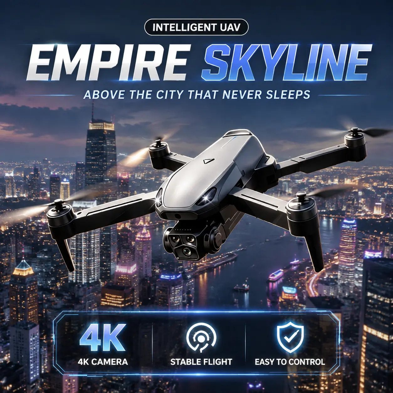 M8 Pro 2026 Foldable GPS Drone with 4K UHD EIS Camera, 5G FPV Transmission, Intelligent Obstacle Avoidance, Auto Return, 360° Flip, Dual Batteries – Easy-to-Fly Drone for Beginners & Adults