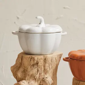 Stoneware Pumpkin Baker with Reactive Glaze - 6-1/4-in