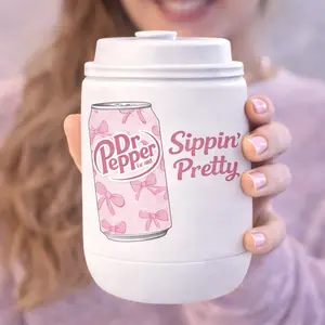 Sippin Pretty Waterproof Holographic Vinyl Sticker 3 Inch Durable Weatherproof Scratch Resistant for Water Bottles Tumblers Laptops Notebooks