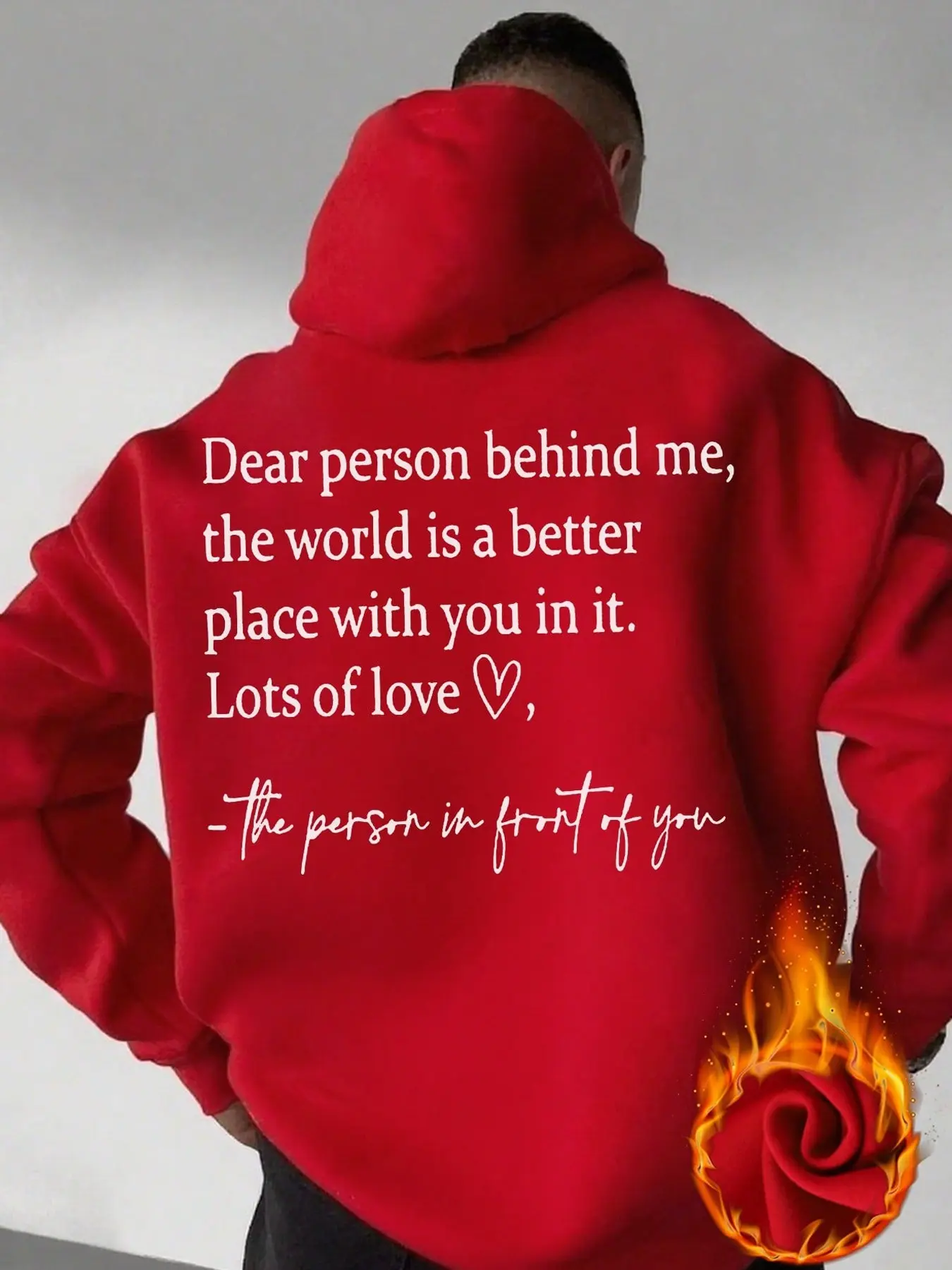 Unisex Oversized Mental Health Awareness Graphic Print Hoodie "Dear Person Behind Me" Positive Quote Back Graphic Sweatshirt | Hooded Sweatshirts | Fleece Warm Pullover for Casual Streetwear, Spreading Kindness, & Meaningful Gifts