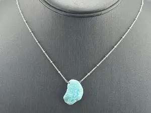 Genuine Turquoise Necklace • 925 Sterling Silver • Natural Blue Gemstone Jewelry