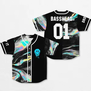 Basshead Drop It Baseball Jersey, EDM Festival Music Shirt Unisex
