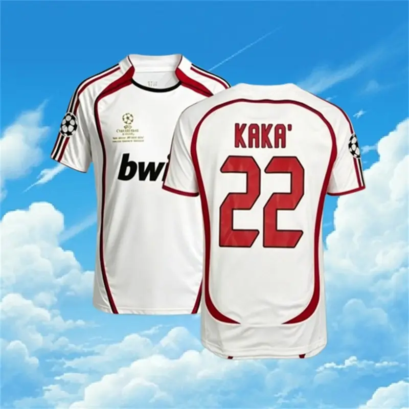 06 07 Away Retro White No.22 Kaka Short Sleeve Soccer Jersey 06 07 Away Retro White No.22 Kaka Short Sleeve Soccer Jersey
