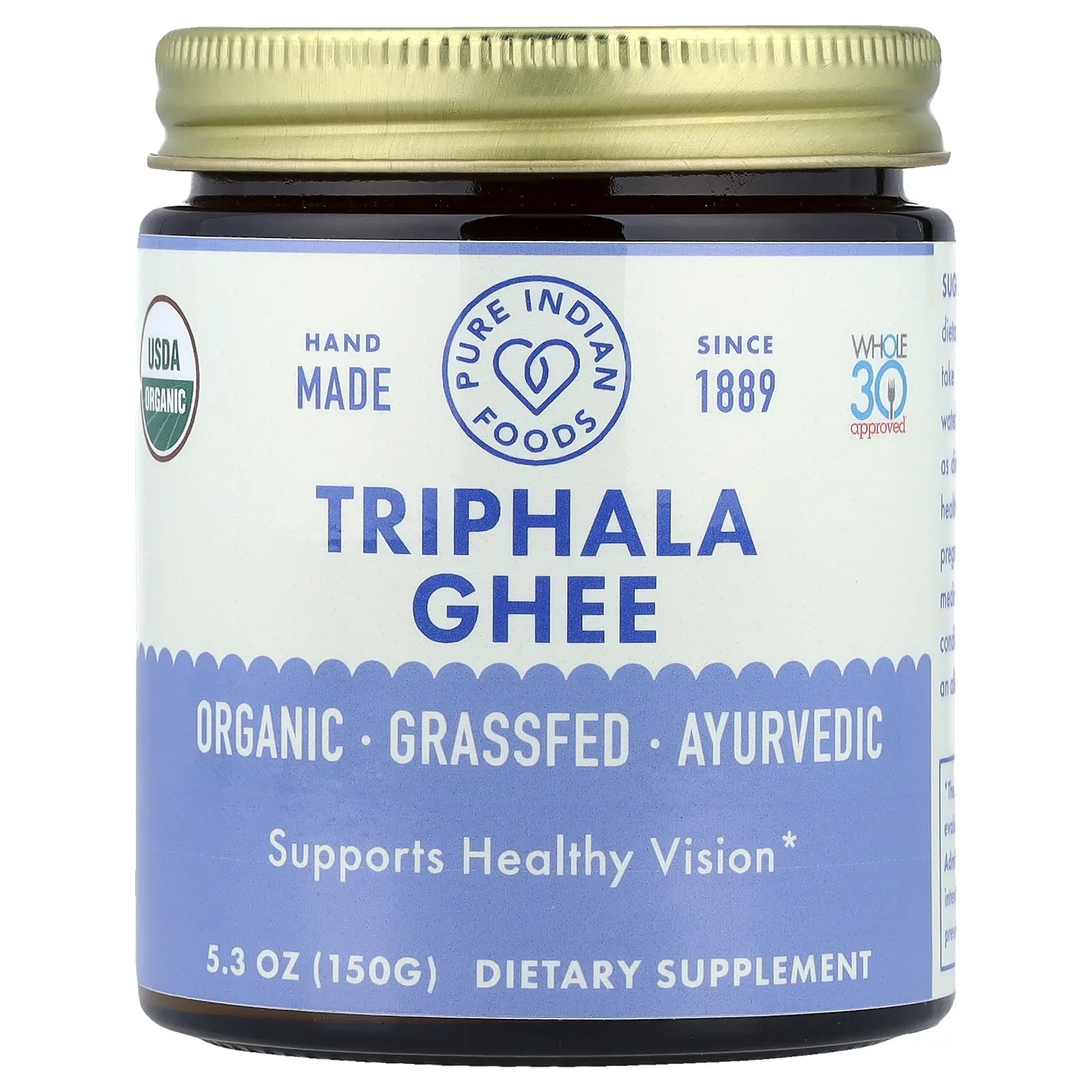 Pure Indian Foods Organic Triphala Ghee, 5.3 oz (150 g)