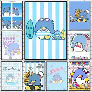 T-tuxedosam-M Poster Waterproof HD Wall Sticker | Self-Adhesive Decorative Art Poster | Fade-Resistant Scratch-Proof for Long-Term Use | Easy to Apply and Clean | for Home Office Bedroom Living Room Kitchen Decor | Gift Idea | Beautiful Illustrations