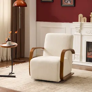 Cream Upholstered 360° Swivel Accent Chair – Solid Wood Curved Arms, Mid-Century Modern Design, Ergonomic Comfort  Living Room, Bedroom  Nook Small Single Sofa  Bedroom, Office, Apartment room  Adjustable Corduroy Loveseat deals for you day reading