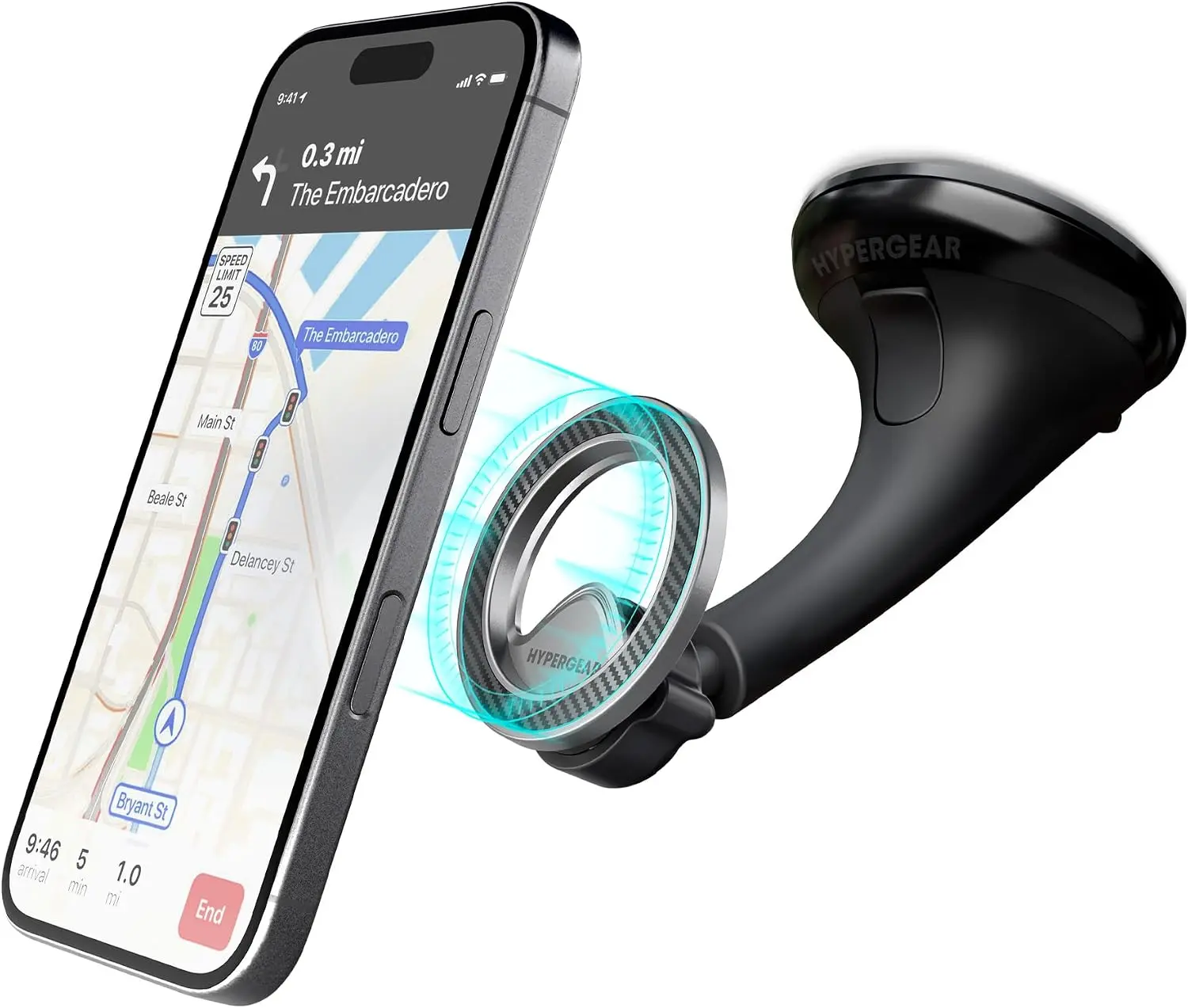 Mag Grip Pro Magsafe Elite Windshield Mount Silver