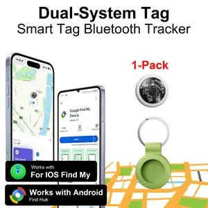 1PC Mini Locator + Green Silicone Case for Keys, Pets, Luggage, Personal Items, No Monthly Fee, Global Use, iOS and Android Compatible
