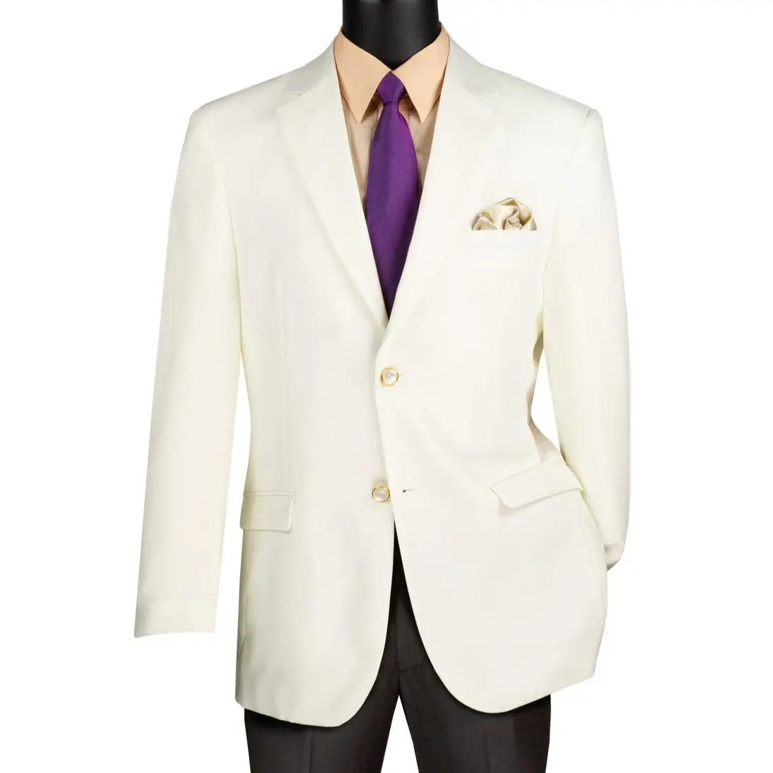 Men’s 2 Button Blazer with Side Vents - Regular Fit Ivory