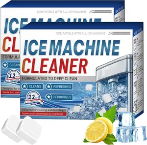 2PCS ICE MACHINE CLEANER, 24 Ice Maker Cleaner Tablets, Hard Water Mineral Buildup Clean Tablets Ice Makers, Nickel Safe Scale Remover for All Ice Machines