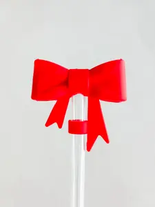 Straw Cover 10MM "Large Red Bow"