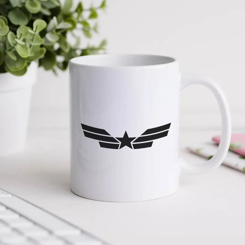 Ceramic Mug,Captain America Cup,Tea Mug. Captain White Mug, comics mug, superhero mugs, endgame, S.Roger fan, gift for him. Daddy mug. Father's day gift ideas.