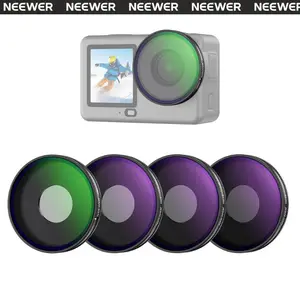 NEEWER FL-B100 4-Pack Screw-On ND/CPL Filter Set for DJI Osmo Action 6, Camera Lens Filters Kit for Action Camera Photography & Video