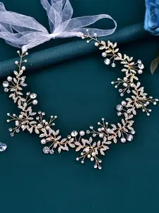 Leaf Design Bridal Headband, Elegant Rhinestone Decor Headband for Wedding Bridal Party Formal Occasions, Fashion Hair Accessories for Women