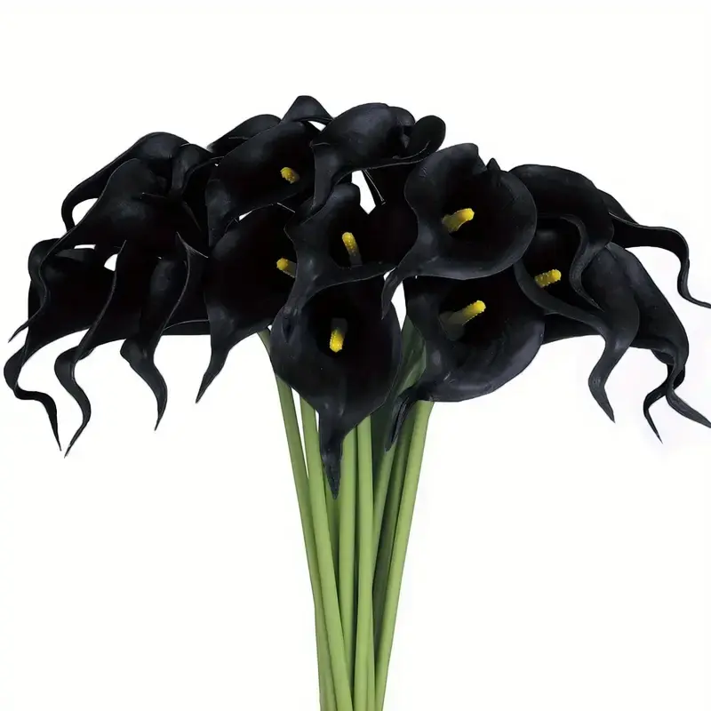 10 Stems Artificial Calla Lilies, Gothic Wedding Decor, Halloween Party Centerpiece, Durable No-Maintenance Flowers, Flower Arrangement, Artificial Flower Decorations