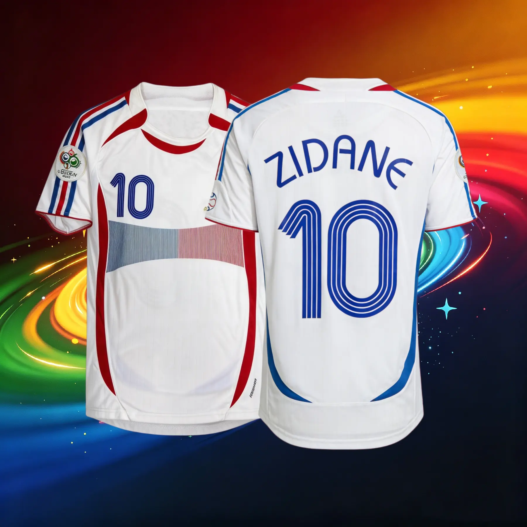 2006 France Away Short Sleeve 10# Zidane Retro Soccer Jersey