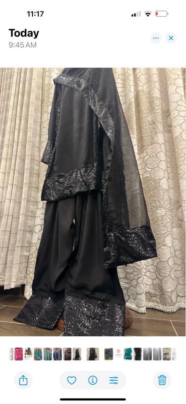 Farshi shalwar kameez with dupatta with sequins work on it