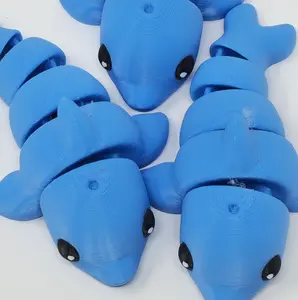 3D Printed Articulated Dolphin Animal Fidget Toy - Flexible Motion, Sensory Stress Relief for Fidget Toy Enthusiasts