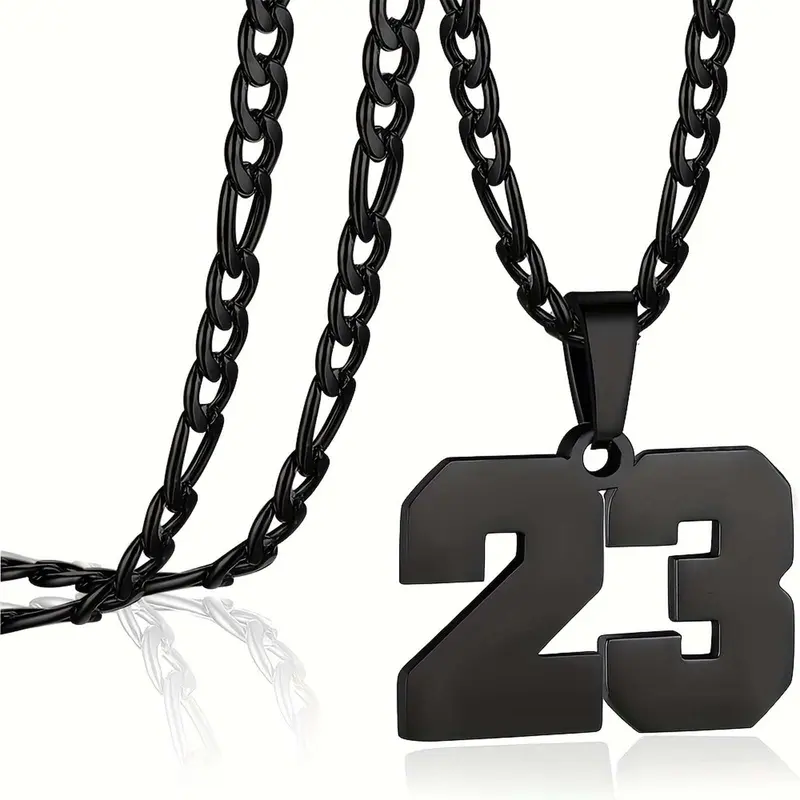 Stainless Steel 00-99 Sports Number Necklace, Personalized Colorfast Lucky Jewelry for Team Athletes, Versatile Couple Gift for Daily Wear