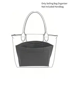 2026 New Purse Insert For Tote Insert, Felt Zipper Inter Bag with Multi Pocket, Travel Accessories Bag Organizer, Portable Inner Bag, Liner Storage Bag, Durable Pouch, For Handbag Organizer, Suitable for Longchamp Tote Bag, Gifts for Women