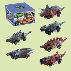 Dinosaur Toy Pull Back Cars,6 Pack Dino Toys for 3 Year Old Boys Girls and Toddlers,Boy Toys Age 3,4,5 and Up,Pull Back Toy Cars,5.1 " Dinosaur Games with T-Rex