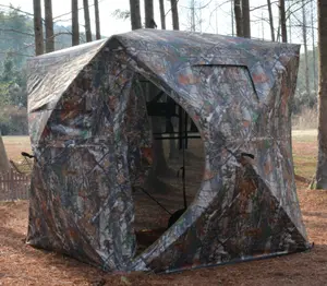 Hunting Blind for 2-3 People, Pop Up Ground Blind with Silent Magnetic Door and Carrying Bag, 270°See Ground Hunting Tent for Deer & Turkey Hunting