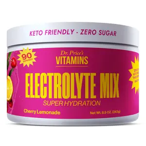 Dr. Price's Vitamins Electrolyte Mix Cherry Lemonade 90 Servings Keto Friendly No Sugar Non-GMO Gluten-Free Super Hydration - Mineral