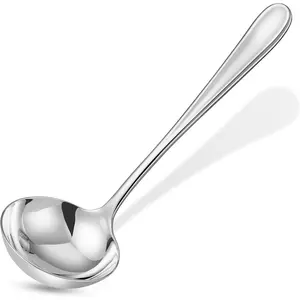 Premium ORA 7.5 Inch Gravy Ladle, 18/10 Stainless Steel, Mirror Finish, Dishwasher Safe, Ideal for Gravy, Sauce & Broth