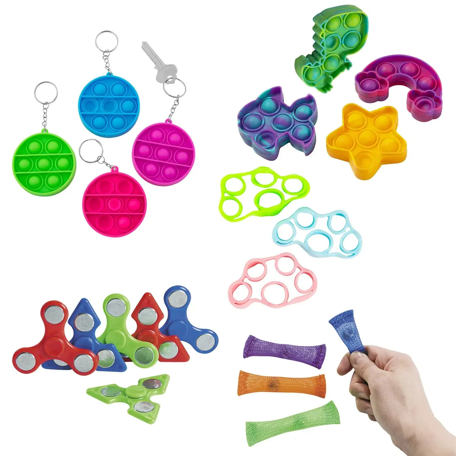 Bulk 120 Pc. Multicolor Fidget Toy Handout Kit Assortment