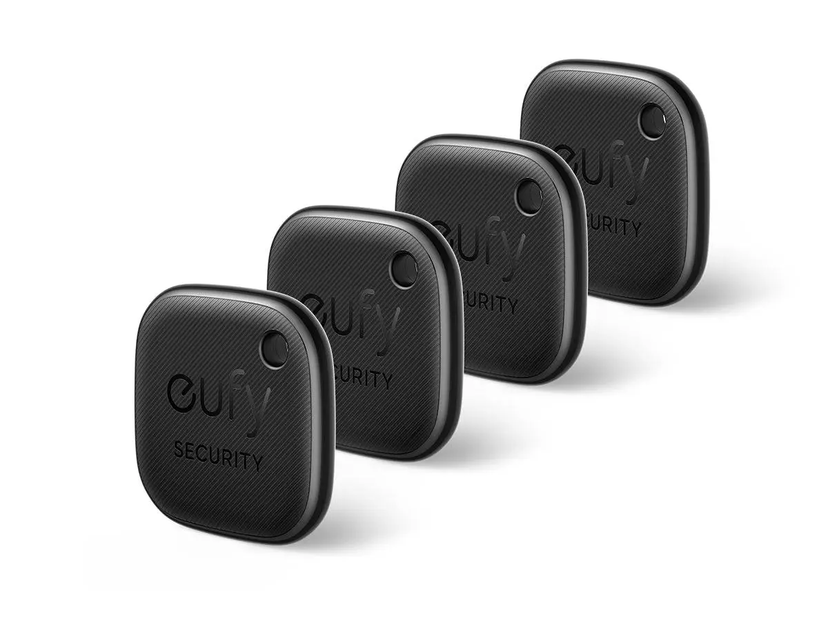 eufy Security by Anker SmartTrack Link (Black, 4-Pack), Android not Supported, Works with Apple Find My (iOS only), Key Finder, Bluetooth Tracker for