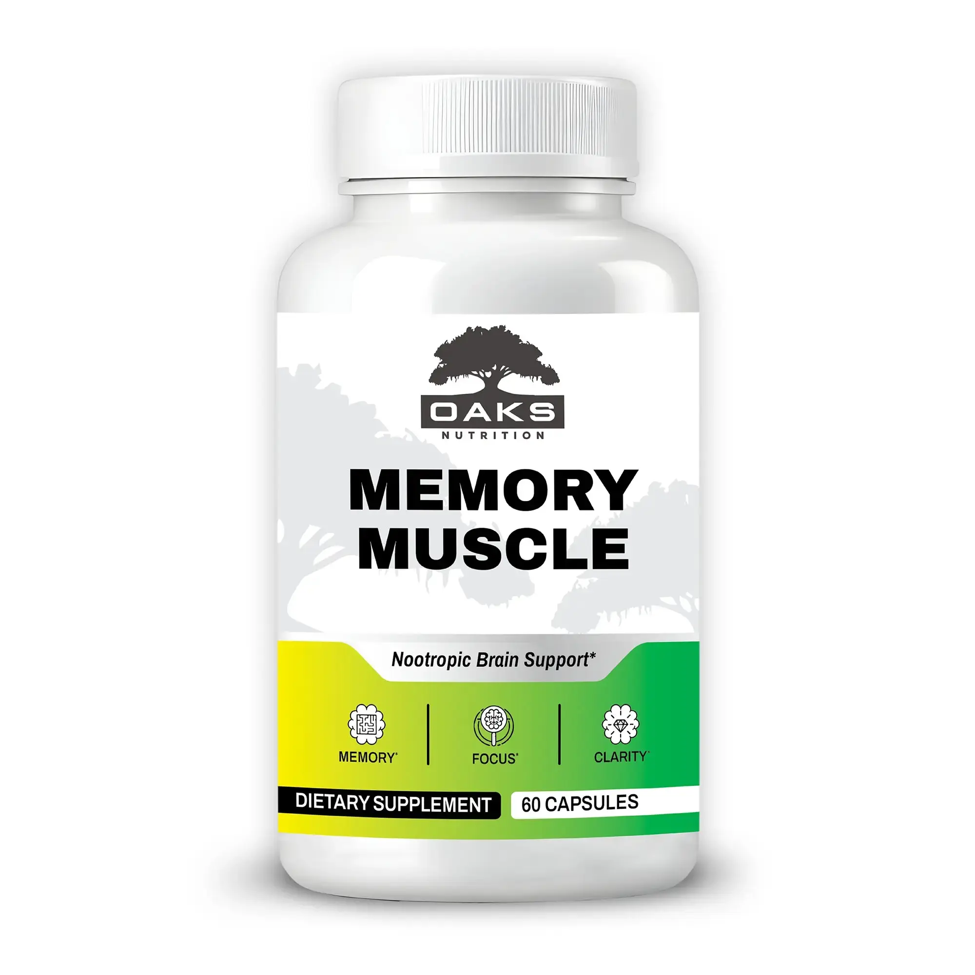 Memory Muscle - Nootropic Memory Support Supplement for Enhanced Focus & Mental Clarity - 60 Count