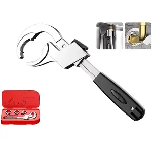1 Set of Adjustable Wrench with Large Opening-Universal Double-Headed Wrench with Plastic Box, Suitable for Bathroom Faucet And Sink Maintenance Tools, a Good Choice for Daily Household Use And Holiday Party Gifts