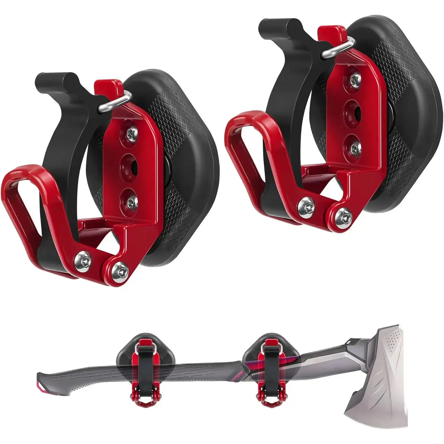 Magnetic Shovel Holder for Truck, No-Drill Heavy Duty Axe Mount Quick Release Bracket for Roof Rack, Metal Rubber Clamp for Garage, RV, Trailer, Cruise, ATV Storage