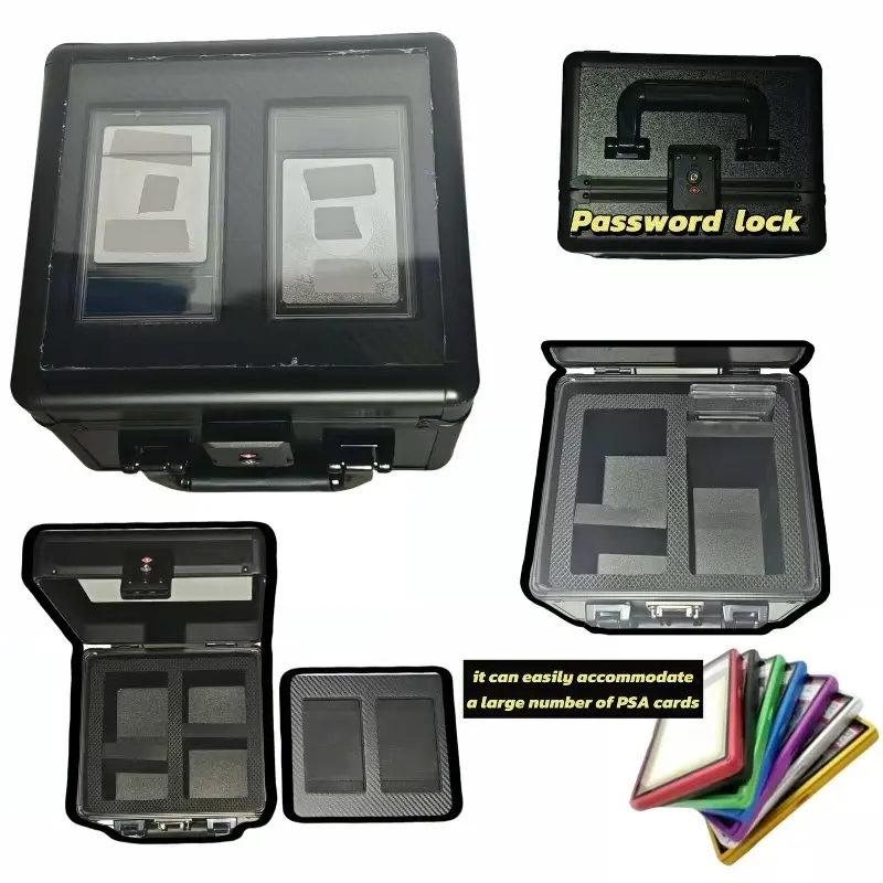 TSA-Approved Customs Lock Card Storage Box, Trade Card Box, Card Hobby Box, Trading Card Storage, Tcg Storage, Durable Solid Storage Case Suitable for PSA, BGS, FGS and SGC Cards, Featuring a Transparent Top Design to Meet Collectors' Requirements